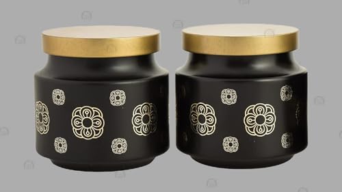 Image of CROCO JAR Premium Color Coated & Printed Design 600 ML REJOICE BLACK BUTTA WITH CAP-4 PCS