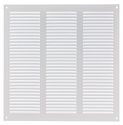 LIRAST 300x300mm Vent Cover White, 12x12 inch Wall Vent Cover with Insect Mesh, Ceiling Soffit Vents, External Vent Cover