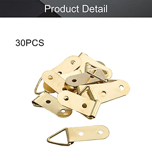 Image of MroMax 30PCS Ring Picture Frame Buckle 1.5 inch x 0.43 inchGold Tone Assortment Kit for Home Decoration Picture Frames Photo Hanging Solutions