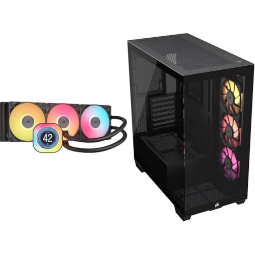 yZbgzCORSAIR iCUE LINK TITAN 360WG[^[ RX ARGBP[Xt@t LCDXN[t ⎮CPUN[[ ubN CW-9061023-WW + iCUE LINK 3500X RGB Tempered 