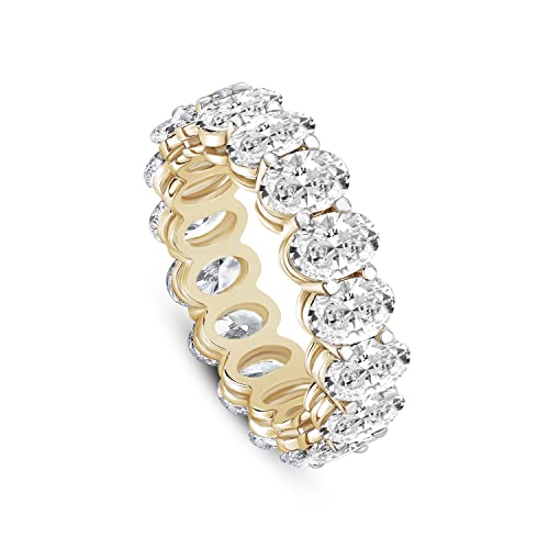 FRIENDLY DIAMONDS Lab Grown Diamond Eternity Band Ring For Women | 2-8 Carat IGI Certified FG-VS Diamonds 14K Gold | Eternity Band