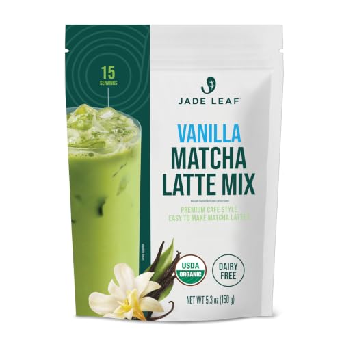 Jade Leaf Matcha Organic Vanilla Matcha Latte Mix - Lightly Sweet Japanese Matcha Powder with Organic Cane Sugar for Café Style Blend, 5.3 Ounce / 150g (Pack of 3)