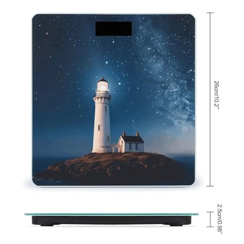 Báscula digital de baño LZQPOEAS con diseño cielo estrellado miniatura 2