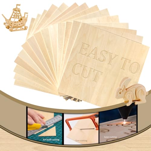 36 Pack Basswood Sheets,12"x12"x1/8" 3mm Basswood Plywood,Craft Wood,Unfinished Wood,for DIY Ornaments and Model Engraving, Wood Burning, Architectural Models, Drawing、Wood for Laser Cutting - Image 7