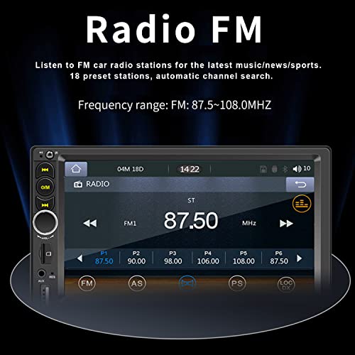 7'' Double Din Car Stereo Build-In Apple Carplay,Bluetooth 5.1 Hand-Free Calling,Touchscreen Car Radio,Gps Navigation,Car Fm,Night Vison Backup Camera,Fit Your Car,Usb/Tf/Subwoorf/240 Watts #TOP3