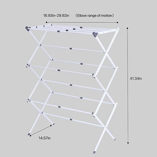 Miniatura 5 de Maomo Estante de secado de metal estándar fácil de instalar sin herramientas, diseño telescópico que ahorra espacio, 16.93-29.92 pulgadas de ancho,