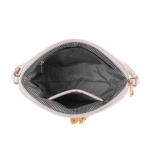 Image of SG SUGU Lunar Lightweight Medium Dome Crossbody Bag Shoulder Bag with Tassel | Zipper Pocket | Adjustable Strap