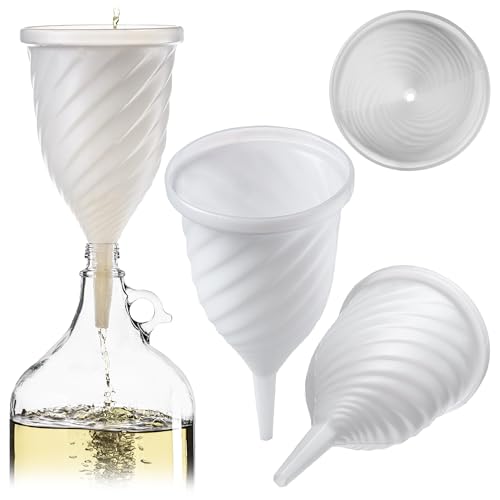 KADAX Imbuto con struttura a spirale per riempire in modo pulito liquori e vino, imbuto per bottiglie, imbuto a spirale in plastica, imbuto in plastica (15,5 x 29 cm)