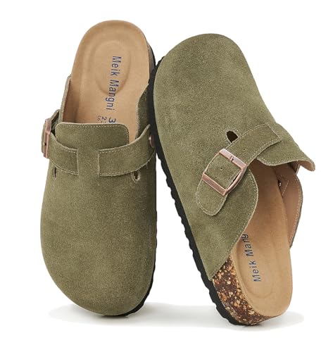 Meik Mangni Wildleder Clogs für Damen Herren Komfort Kartoffel Schuhe...