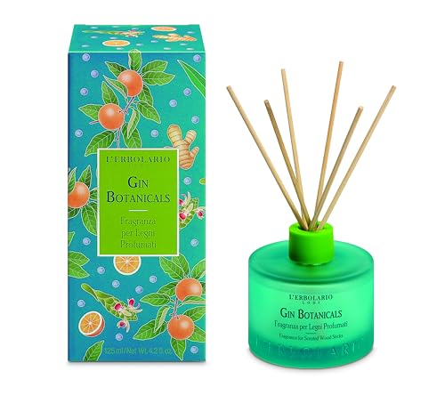 Gin BOTANICALS - Profumo per ambienti con bastoncini di legno, 125 ml