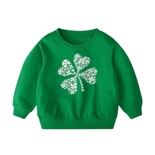 Kids St Patricks Day Sweatshirt Girls Boys Irish Clover Crewneck Pullover Shirts Toddler Long Sleeve Sweater Tops