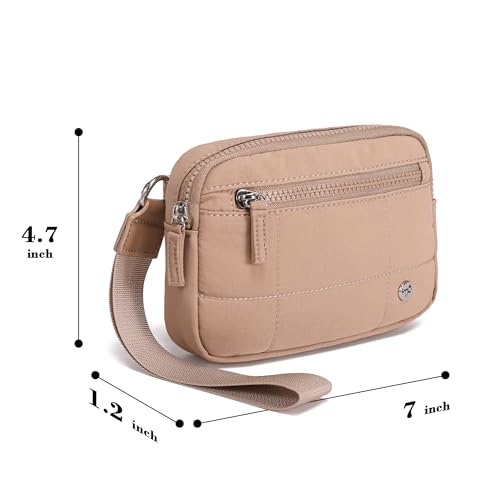 Image of Haytijoe Small Wristlet Wallets for Women Valentines Day Gifts RFID Blocking Travel Wallet Quilted Nylon Phone Purse