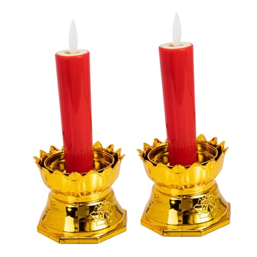 Velas LED Lotus decorativas con base de flor lámparas electrónicas sin humo para hogar pack de 2