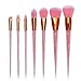 Produktbild Edary Make-up Pinsel 7 stücke Professionelle Treibsand Kristall Griff Make-up Pinsel Set Transparent Lidschatten Pinsel Gesicht Make-up Set Augen Reise Bilden Pinsel Kits Schönheit Werkzeuge (Rosa)