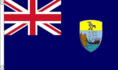 Flagtex Saint Helena Flag 5ft x 3ft British Territory Blue Ensign with Union Jack Shield Premium Quality Polyester Double Stitched Brass Grommets 150cm x 90cm Indoor Outdoor Banner Display