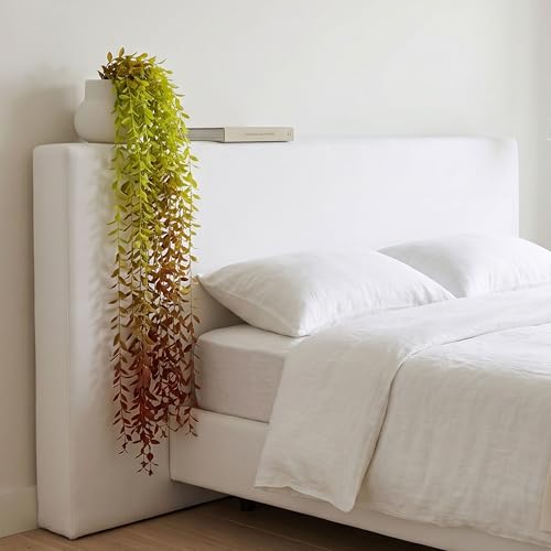 Image of Dekorly 75CM Artificial RainFlow Ivy Hanging Vines (Pack of 4) | Lush Green Cascading Creeper for Home & Balcony Decor (Rainflow Red Tail Vines)