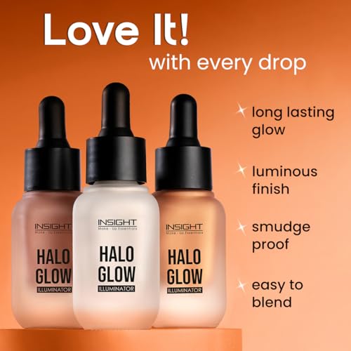 Image of INSIGHT Halo Glow Illuminator - Solar Kiss | Dewy, Radiant Finish | Liquid Highlighter | Lightweight, Buildable & Long-Lasting | Multi-Use - 20g