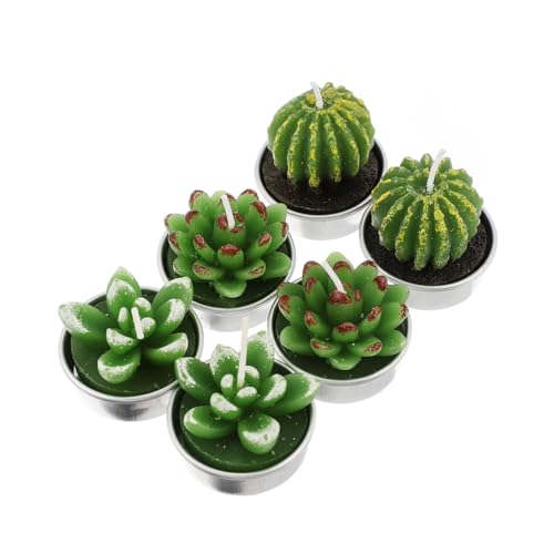 Garneck 6piezas Velas Suculentas De Té Aromáticas Kit Decorativo Sin Para Hogar y Fiestas
