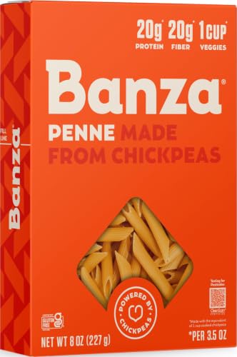 Banza Penne Pasta from Chickpeas - Gluten Free, High Protein, and...