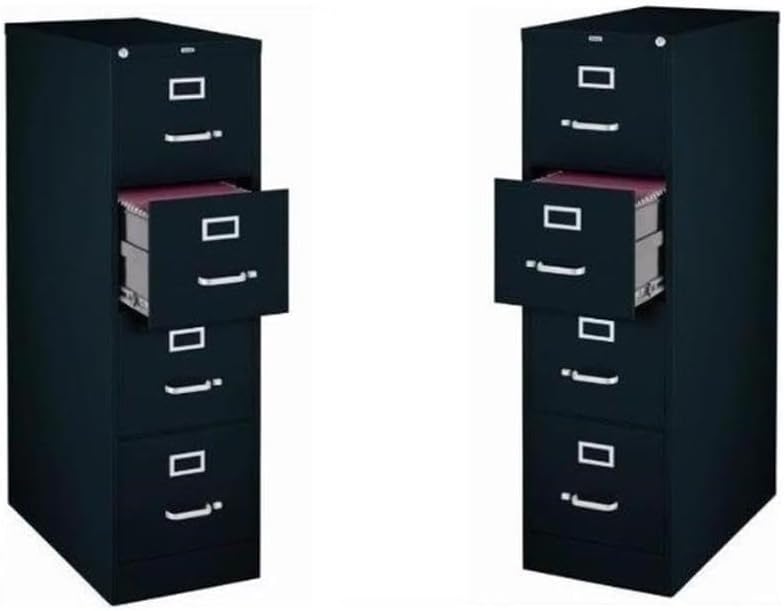 Scranton & Co 22-in Deep Metal 4 Drawer Vertical File Cabinet Black (Set of 2)