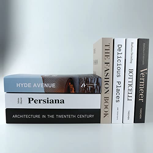 PTShadow 7 Pcs Decorative Books for home décor,black and whiteshelf decor accents library décor for Home Sweet Stacked Books