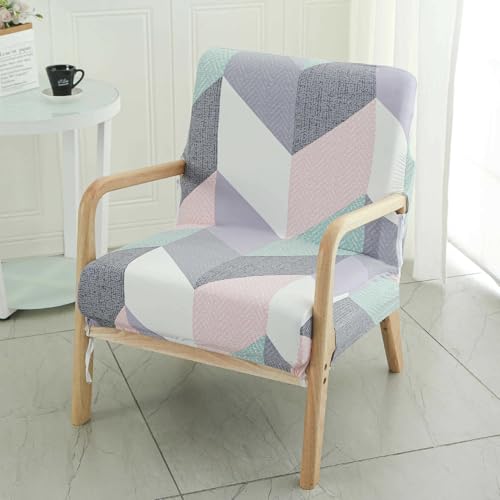 Fansu Funda para Sillon Relax con Respaldo y Brazo, Elastica y Antideslizante Cubre Butaca para Salón patrón, Protector de Sofá 1 Plaza con Cremallera (Colores Macaron)