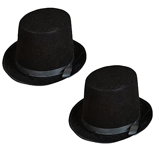 The Dreidel Company Black Felt Top Hat Dress-Up Costume Clothes for Kids Party Hat Pretend Play Party Favors Single