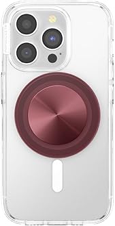 PopSockets Phone Grip Compatible with MagSafe, Phone Holder, Wireless Charging Compatible - Alum Radial Oxblood