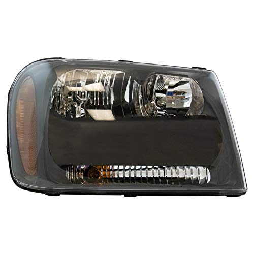 Image of TRQ Passenger Side Headlight Assembly Compatible with 2006-2009 Chevrolet Trailblazer 2006 Trailblazer EXT Without Full Width Grille Bar GM2503304