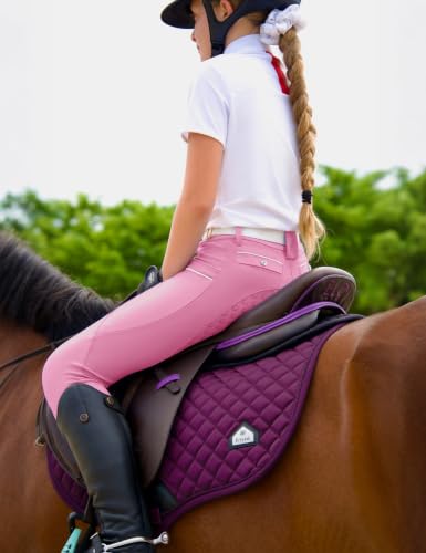 Image of FitsT4 Sports Girls Horse Riding Pants Full Seat Equestrian Pants Pockets