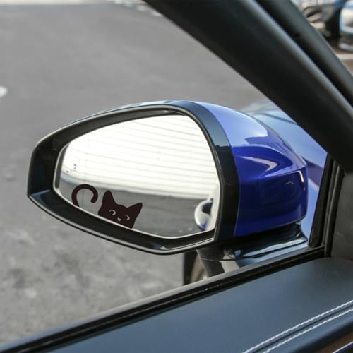 Image of Peeking Sneaky Cat Stickers, 1.7 inch Cute Black Cat Stickers, 4pcs Funny Car Decals, Waterproof Vinyl Stickers for Car Rearview Mirrors, Windows, Laptops