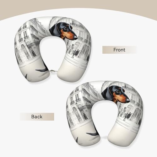 Almohada de viaje de espuma viscoelástica negra miniatura 3
