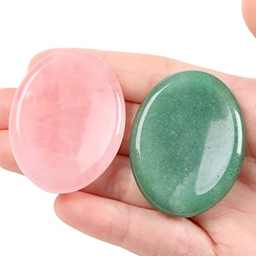 XIANNVXI Amethyst Crystal Stone,Amethyst Worry Stone,Healing Gemstone Polished Thumb Stone for Anxiety Relief,Reiki Amethyst Crystal Oval Stone Meditation Accessories