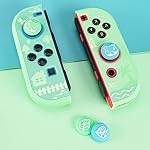 DLseego Poignées de poignées de passage d'animaux pour commutateur OLED/Switch/Sélecteur Lite Bouchons de bouton Joy Con pour ours mignons de joystick Couverture silicone douce analogique - Bleu et vert