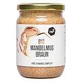 nu3 Mantequilla de almendras orgánica - Crema de almendra pura - 250 g en tarro de vidrio - Puré de almendra (con cáscara) para untar - -Almendras nativas de España e Italia - 100% sabor natural