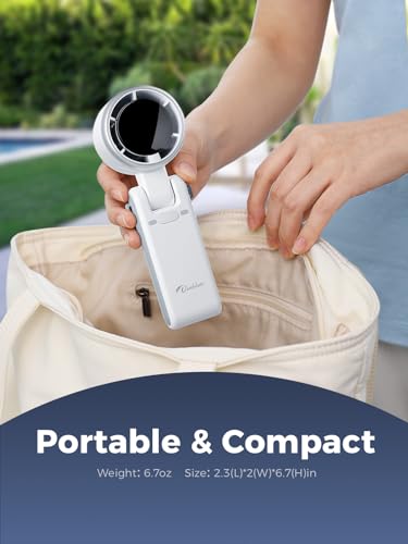 Diveblues Portable Handheld Turbo Fan, 5 Gear Wind, Battery Operated, Up to 12 Working Hours, 3 IN 1 Hand Fan with Air Turbo Tech Cooling Fan for Outdoor Activities, Travel, Working, Silvery white - Image 7