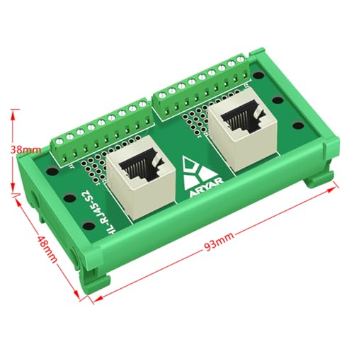 Conector RJ45 8P8C con placa breakout para montaje en riel DIN miniatura 4