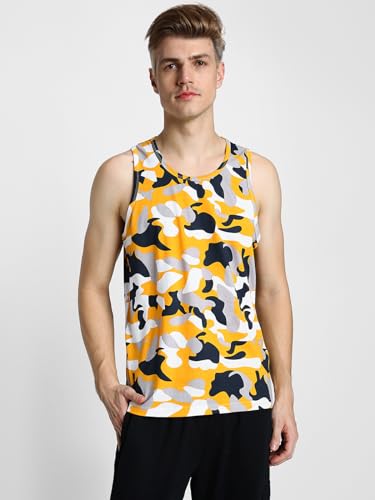 Image of Veirdo Men's Sleeveless Regular Fit Tshirt, All Over Printed Vest for Men, Cotton Sando for Beach Wear, Gym, Cycling, Running, & Other Sports (Available in Different Pattern)