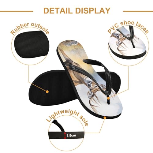 Flower Fall Cute Deer Flip Flop Beach Summer Casual Sandal for Women & Men Shower Shoes 208569002