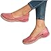 Women Hollow Ballet Flats, Round Toe Low Heels, Vintage Faux Leather, Dressy Comfortable with Diamond Eyelets for Summer Walking