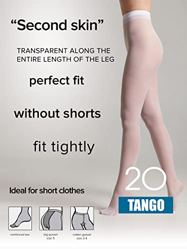 Conte Tights Sheer to Waist Pantyhose with Satin Silky Touch Effect, Tango 20 Den3