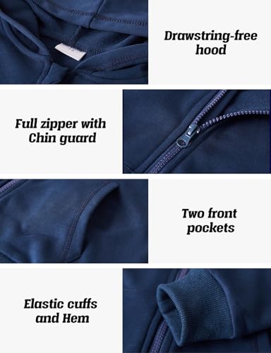 Image of Spring&Gege Boys Zip up Hoodie Soft Solid Classic Full Zip Hooded Sweatshirts for Kids (3-14 Years)