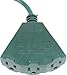 MaxWorks 80697 Heavy Duty 3-Ft Extension Cord, 16/3 SJTW, 3-Outlet, 125V/13A/1625W, ETL Approved, Indoor/Outdoor Use, Green – Converts 1 Outlet to 3