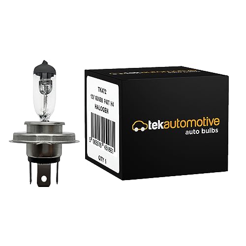 Image of Tek Automotive H4 472 Car Headlight Bulb, Halogen Headlight Headlamp Car Light Bulbs, 12V 60/55W P43T