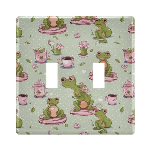 UMIRIKO Cute Frog Light Switch Cover Plate Covers Decorative Double Toggle Home Decor 202a8653