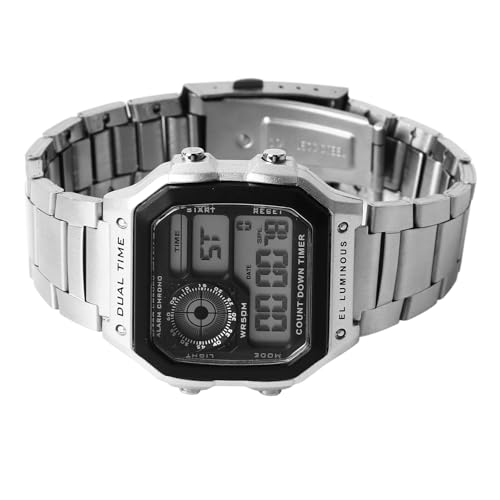 Reloj Deportivo Luminoso Vintage de Acero Inoidable Resistente al Agua para Hombre   Elegante y Funcional, Ideal para Actividades Diarias y Ocasiones Especiales
