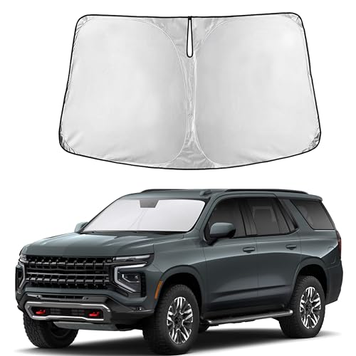 Image of Autovir Windshield Sun Shade Fit for 2021-2024 2025 2026 Chevrolet Tahoe Sunshade, Front Car Window Shades Sun Visor, Blocks UV Rays & Heat, Car Accessories