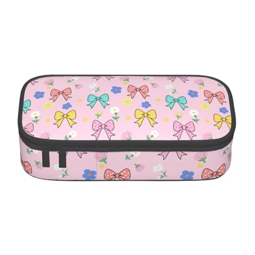 Image of WOBAGMEN Large Pencil Case with Handle Cute Print Pencil Bag Mutifunctional Pencil Pouch Stationery Bag (hudiejie)