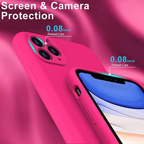 Deenakin Iphone 11 Pro Max Case With Screen Protector,Enhance Camera Protection,Soft Flexible Silicone Gel Rubber Cover,Slim Fit Shockproof Protective Phone Case For Iphone 11 Pro Max 6.5" Hot Pink #TOP4