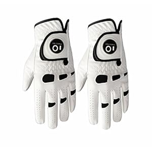 FINGER TEN Menâs Golf Gloves Left Hand Right with Ball Marker Value 2 Pack, Weathersof Grip Soft Comfortable, Fit Size Small Medium ML Large XL